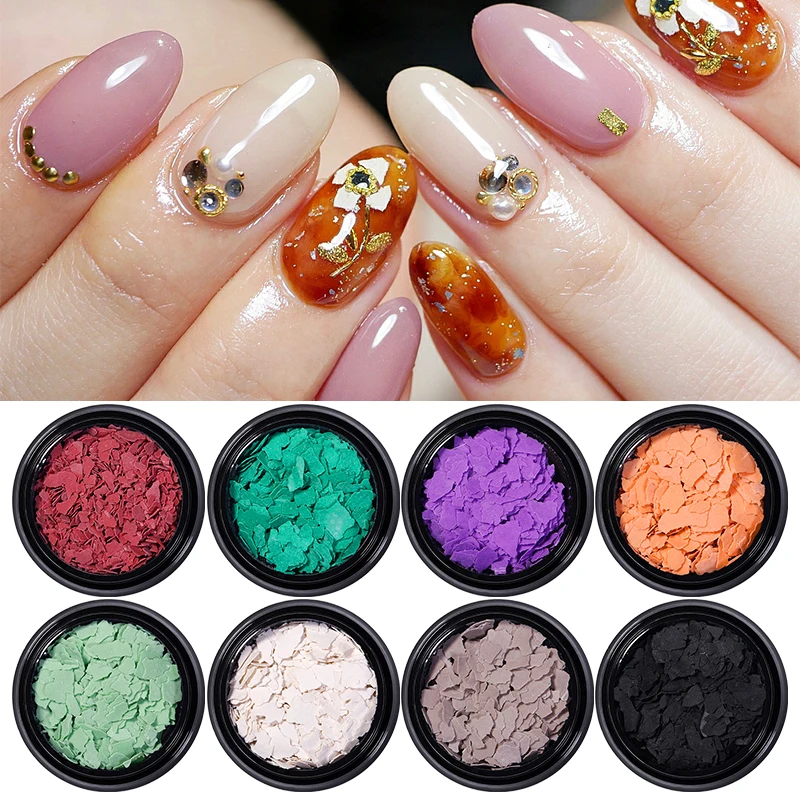 1 коробка Блестки для ногтей Micas листы дизайн неправильный метеорит фрагмент 8