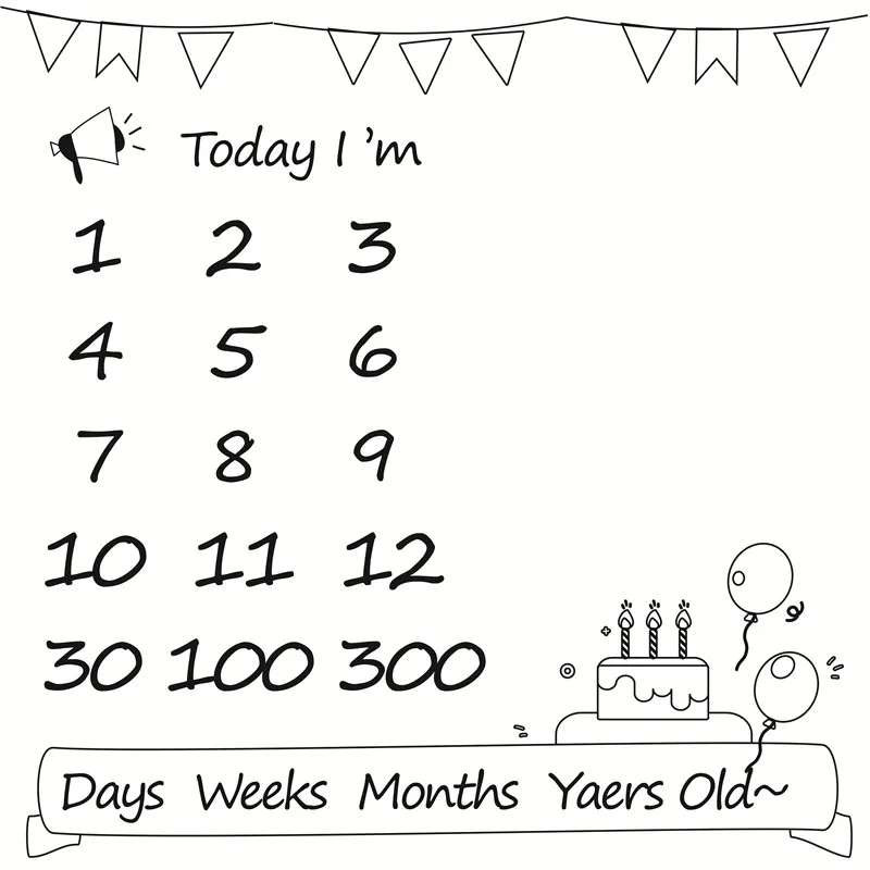 birthday BalleenShiny одеяльца для новорожденных пеленка с рисунком обертывание Stoller постельные принадлежности DIY Фотография реквизит веха фон банное полотенце - Цвет: birthday