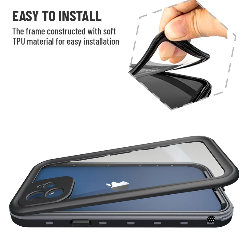 shellbox waterproof case for iphone 12 11 pro max swimming shockproof cases for iphone 12 mini shockproof silicone case cover free global shipping