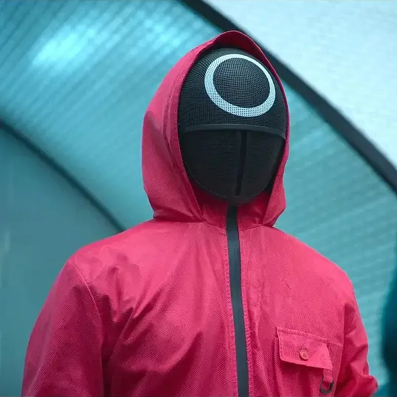 Маска для косплея из игры кальмар треугольная квадратная круглая с красным