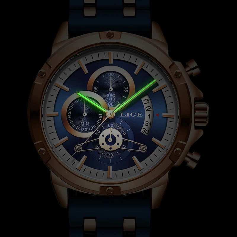 Мужские часы 2020 LIGE Брендовые мужские спортивные кварцевые повседневные военные