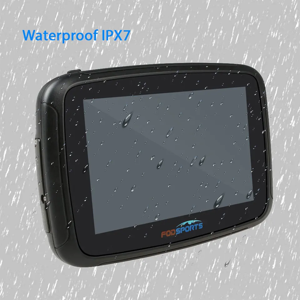 Fodsports 5 дюймовый GPS навигатор для мотоцикла Android 6 0 Wifi IPX7 водонепроницаемый Bluetooth FM