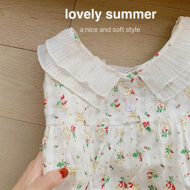

Nightgowns Women Loose Casual Home Wear Popular Floral Spliced Ruffles Crew Neck Ulzzang Summer Short Sleeve Kawaii Soft Cozy