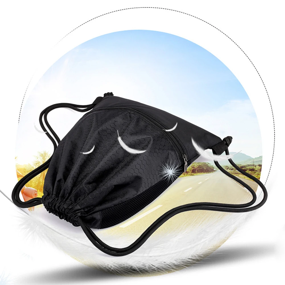 Рюкзаки на шнурке для мужчин и женщин портативные черные нейлоновые ранцы плечо