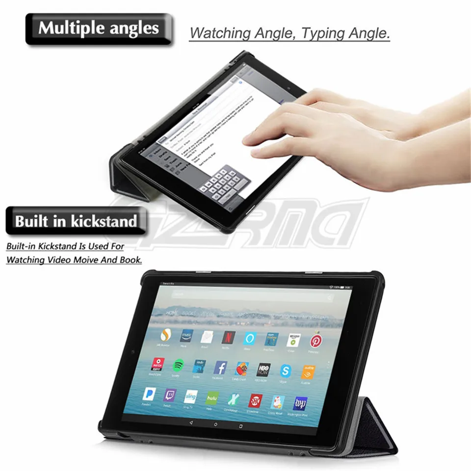 Для Amazon Kindle Fire HD10 HD 10 10," Ультратонкий чехол-книжка с кожаной подставкой для планшета 10,1 дюймов защитный чехол