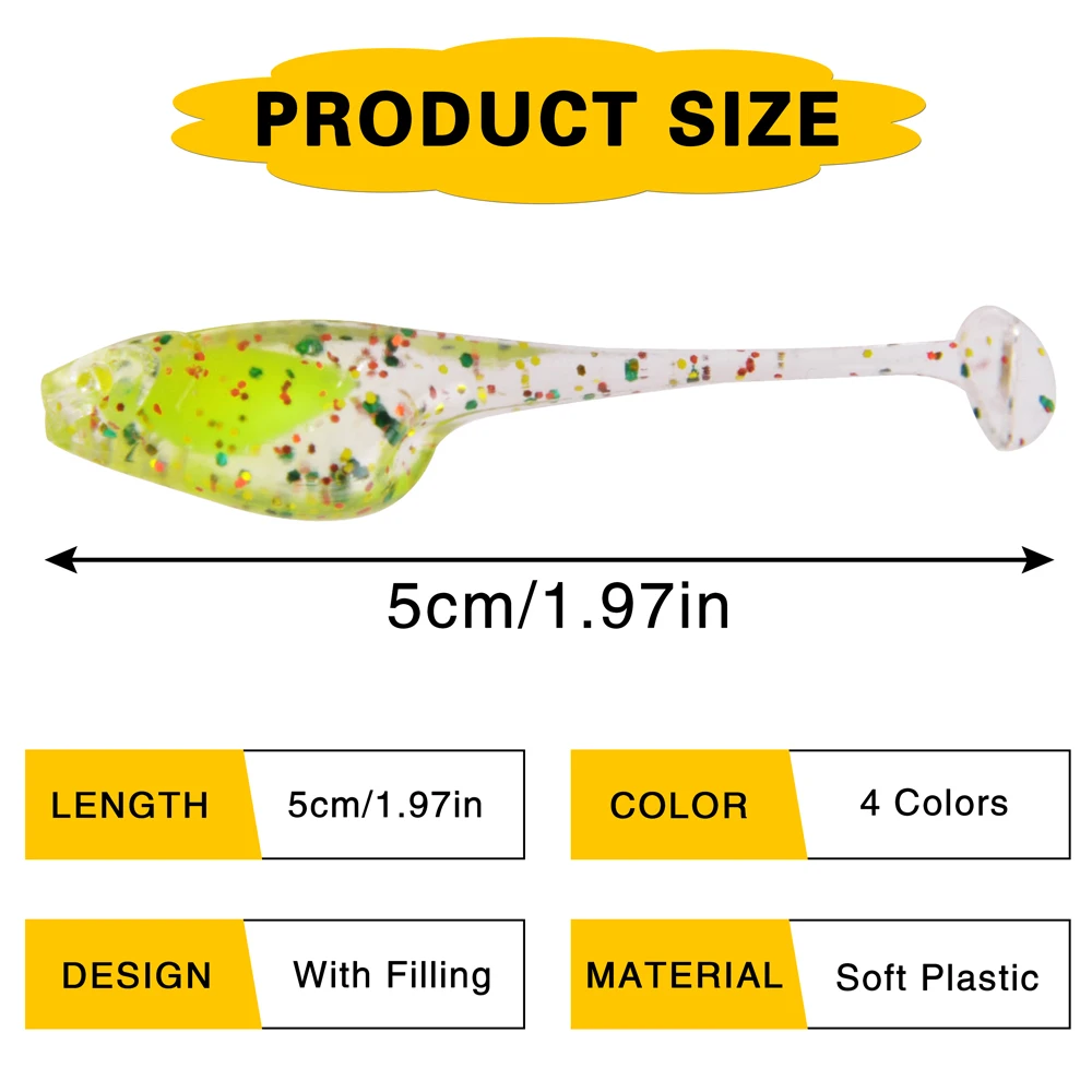 100 штук мягкие для рыбалки приманки 50 мм/1 г рыболовные искусственные Пластик Minnow