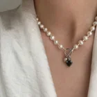 FMILY минималистичное модное Изысканное жемчужное ожерелье темпераментная Пряжка любовная циркониевая цепочка до ключиц для подарка девушке