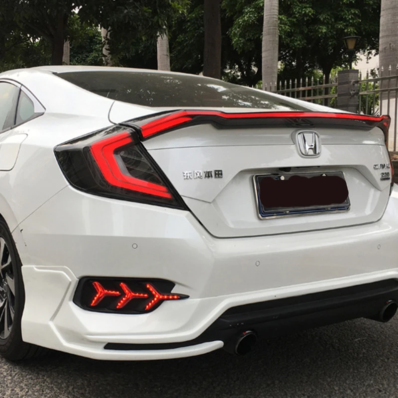 Светодиодный красный Копченый задний фонарь для Honda Civic 10th хвост светильник s 2016