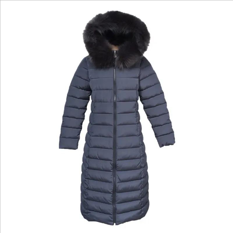 Женское корейское хлопковое пуховое зимнее пальто облегающее длинное выше