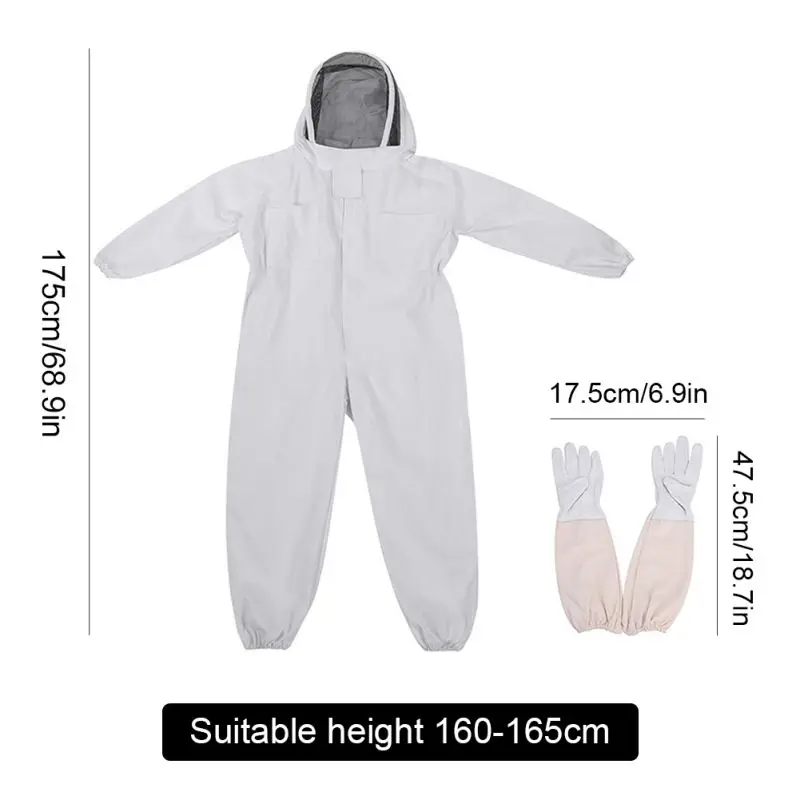 

New Professional Beekeeping Suit Ventilated Full Body Bee Keeping Suits With Leather Gloves Fencing Veil Total Protection For Pe