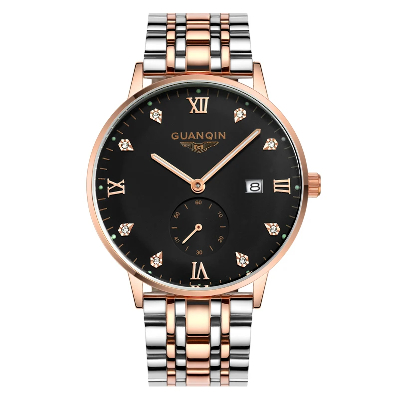Часы наручные Guanqin GQ13008 мужские брендовые Роскошные модные деловые кварцевые