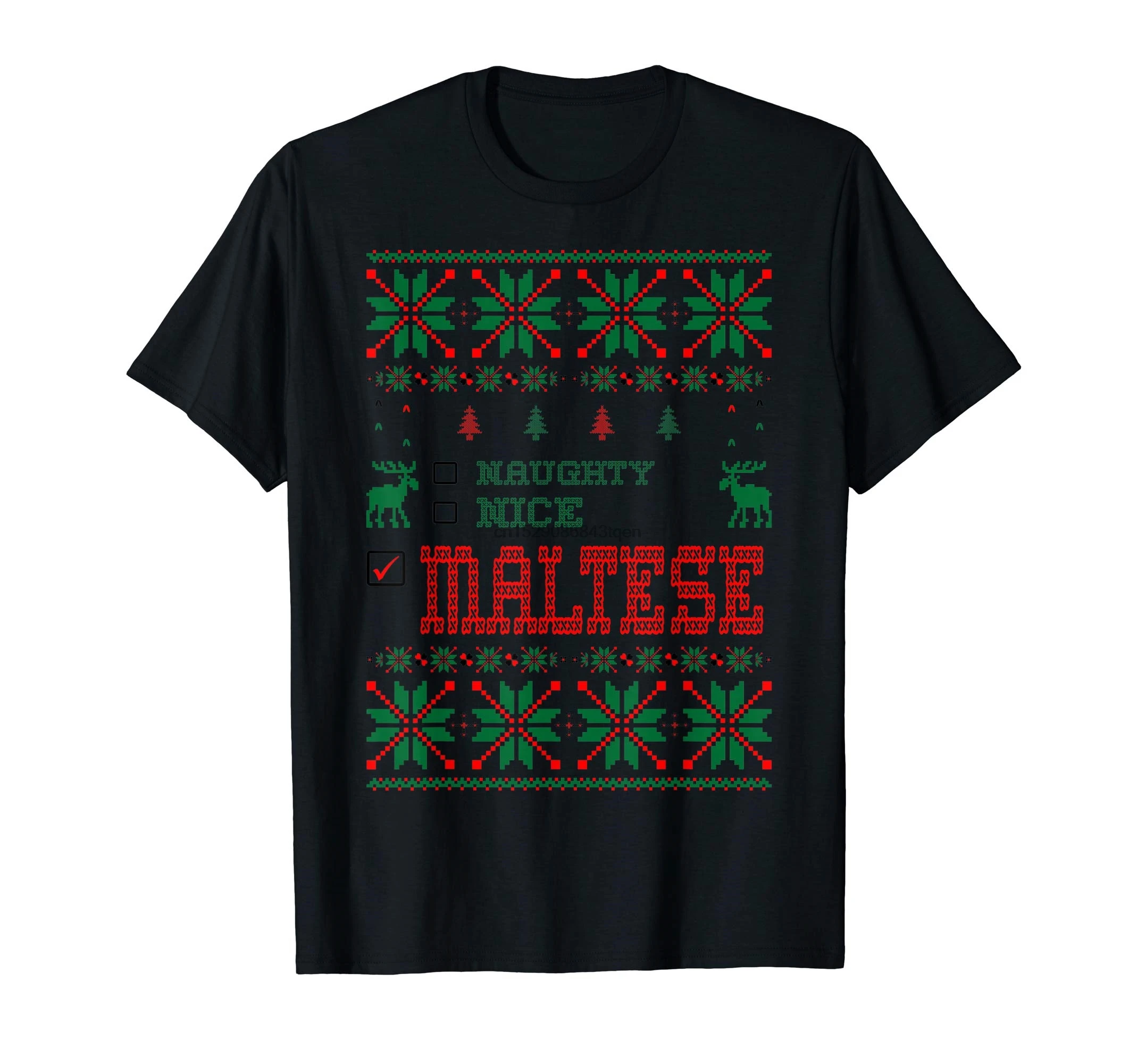 Naughty Nice Мальты рождественский подарок для детей футболка с Для Мужчин's