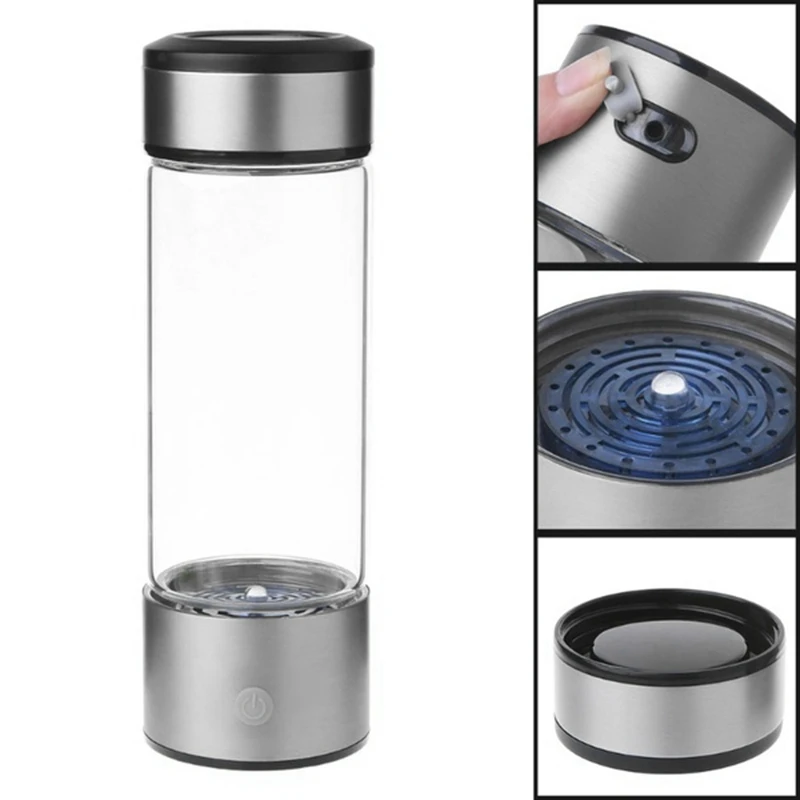 

400-500ML Portable Hydrogen Rich Water Maker Ionizer Generator Bottle Cup Xmas Gifts Straight
