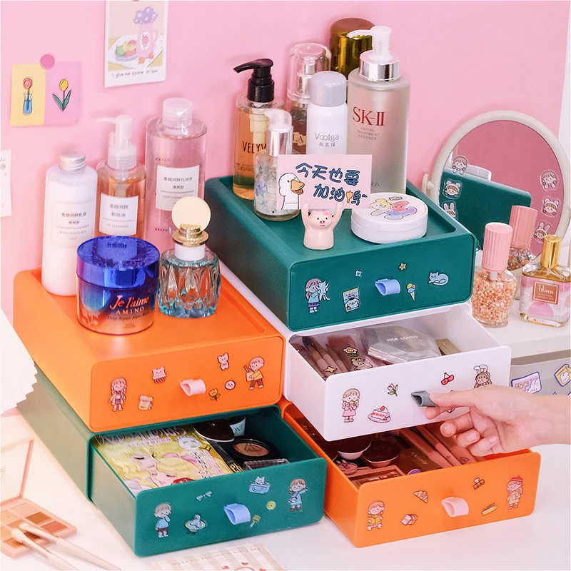 

W & G Kawaii составной Рабочий стол комбинированный ящик для хранения Женский Тип выдвижного ящика простой Ins креативный студенческий общежитие...