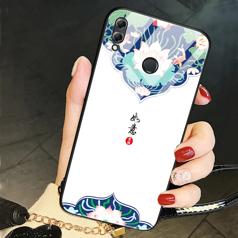 Роскошный чехол для huawei nova plus из закаленного стекла в китайском стиле