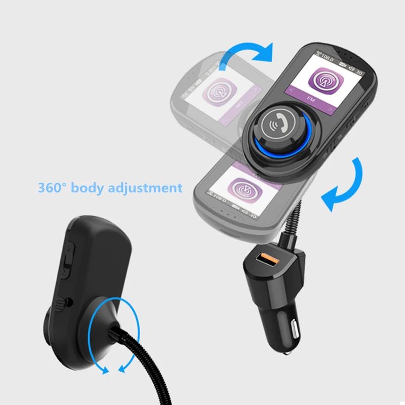 Автомобильный комплект громкой связи Bluetooth 5 0 приемник FM передатчик зарядное