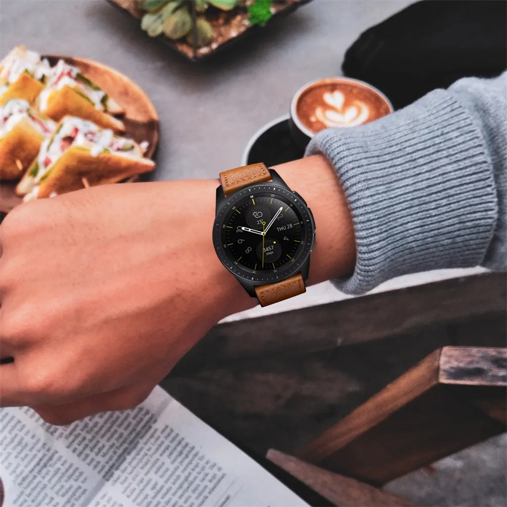 

Leather Replacement Watch Wrist Strap Band 20mm For Samsung Galaxy watch 42mm High Quality SmartWatch Support Accessories