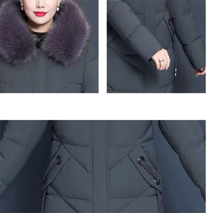 7XL плюс размер, хлопковое пальто для женщин, зимняя теплая куртка, средней длины, толстая свободная хлопковая куртка для девушек, Parker пальто, костюм для мамы