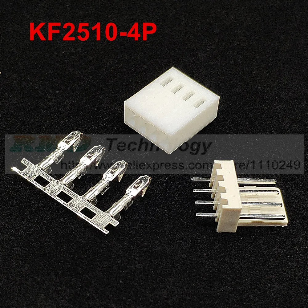 50 компл./лот KF2510 2510 2 54 мм 4 контактный разъем шт. Штекерный + гнездовой корпус 200