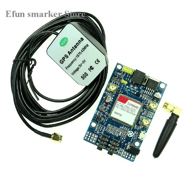SIM808 модуль GSM GPRS GPS макетная плата IPX SMA с антенной для Arduino Raspberry Pi Поддержка 2G 3G 4G