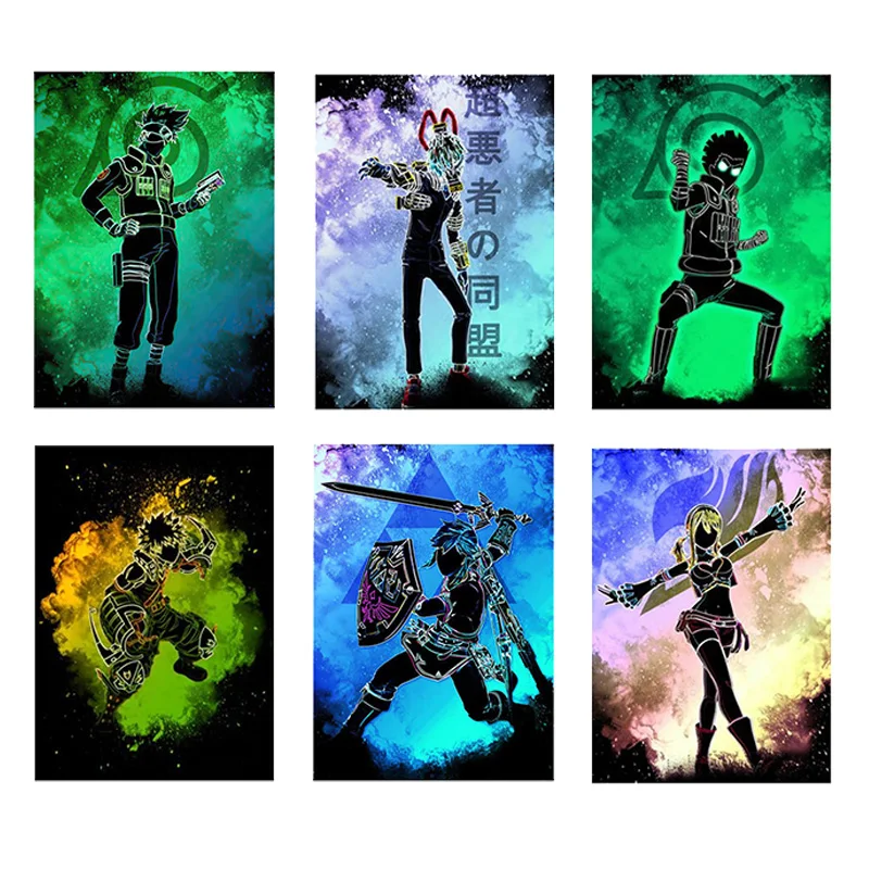 

Japanese Anime Naruto Poster Watercolor Canvas Painting Mural Living Room Child Bedroom Home Wall Picture Decoration
