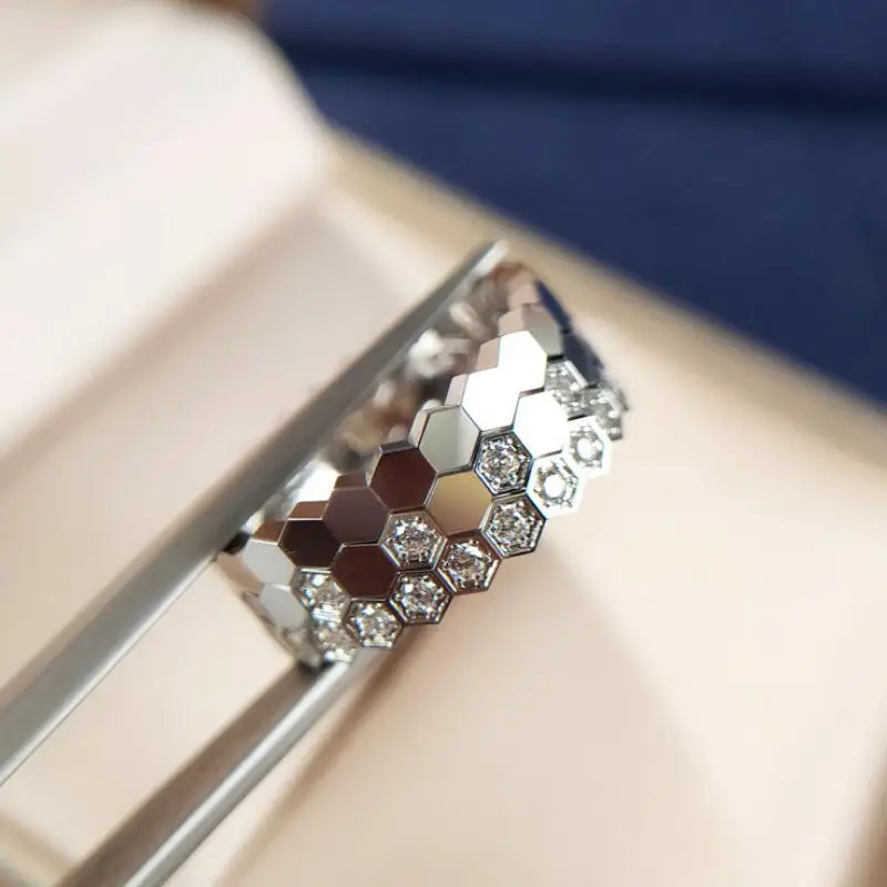 NPKDS Chic Design Exquisite Tiny Honeycomb Rings for Women Stackable Rose Gold Color Wedding Party Tail Ring Trendy Jewelry | Украшения и