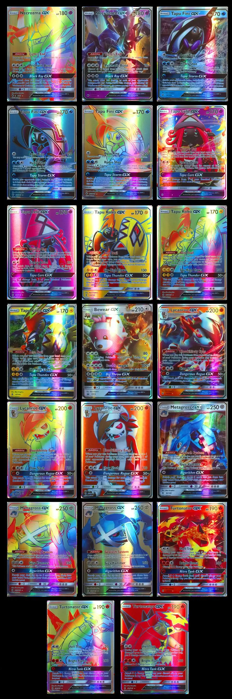 GX MEGA Shining Cards Game Battle Carte 200 Pcs 25 50pcs 100pcs Trading Cards Game Children Pokemons Toy
