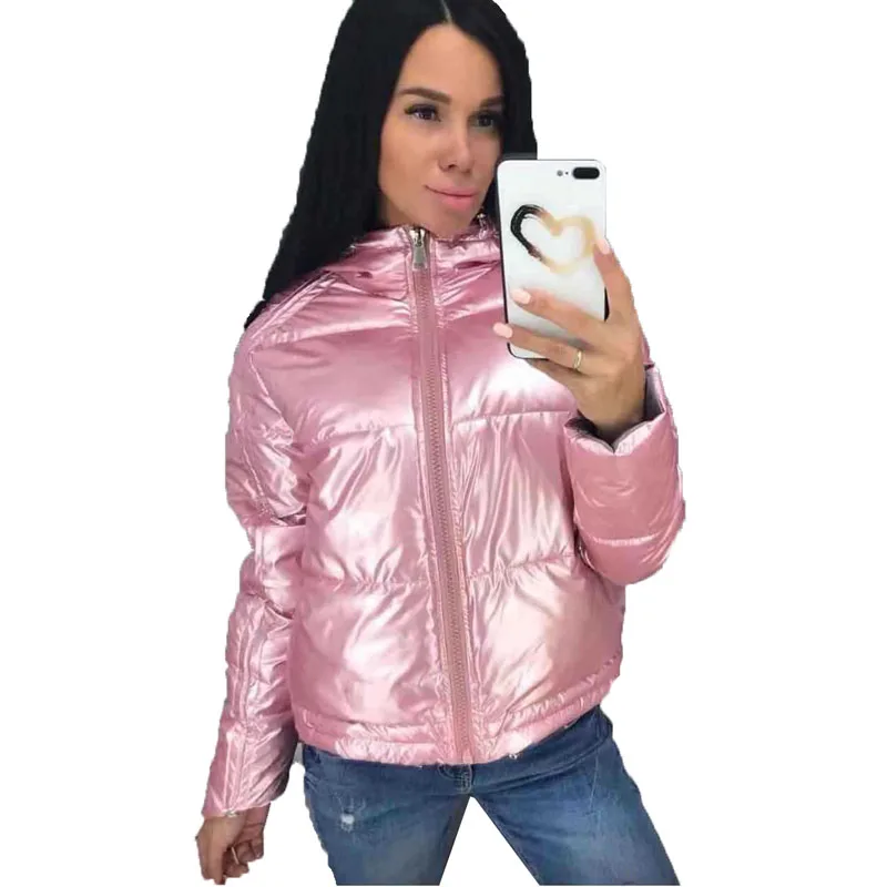 FORERUN глянцевая женская куртка с хлопковой подкладкой теплая водонепроницаемая