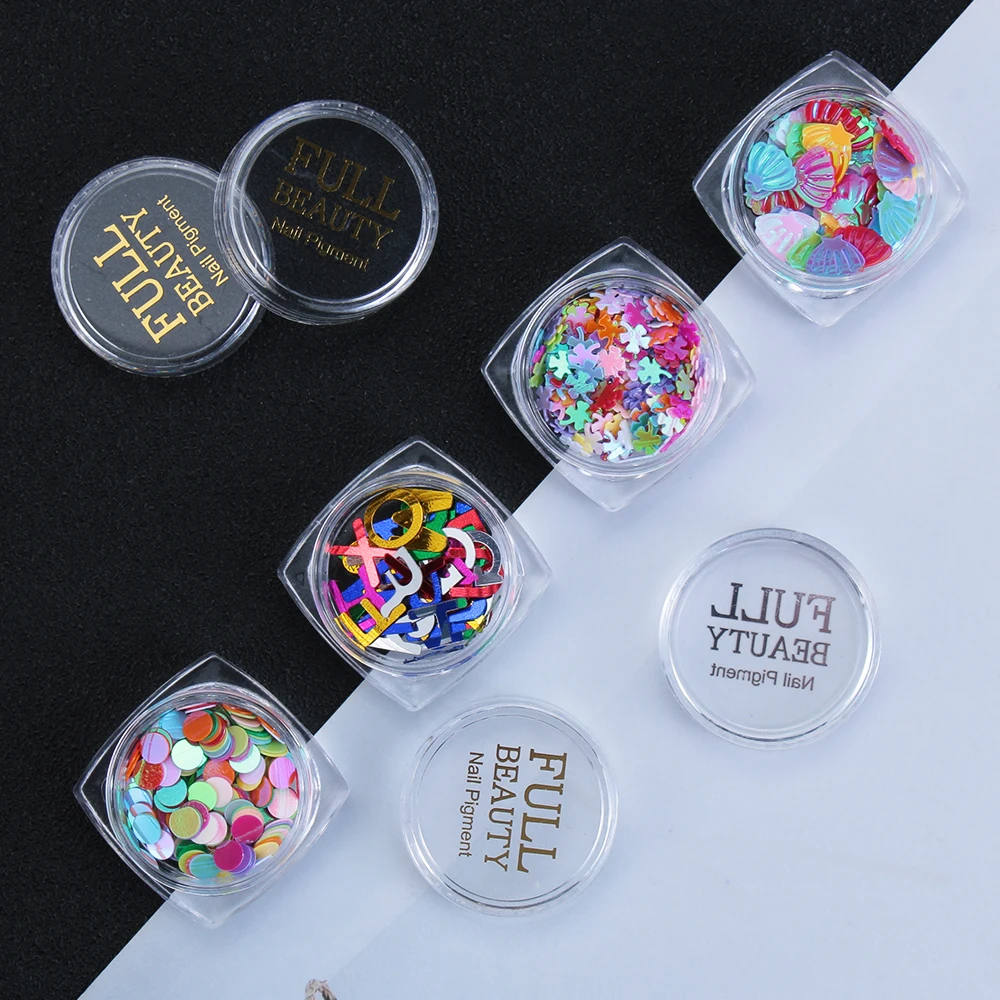 5 г/1 бутылка новые красочные сладкие сердца и буквы смешанные стили ногтей