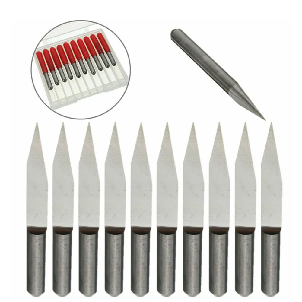 

10 Pcs 10 Degree 0.1mm Carbide PCB Engraving Bits CNC Router Tool 3.175mm Shank Air Tool Accessories Drill 10* Engraving CNC Bit