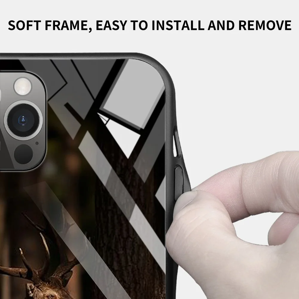 Чехол из закаленного стекла для iPhone 11 12 Pro Max Mini X XS MAX XR 8 7 6s 6 Plus SE 2020 мягкая рамка