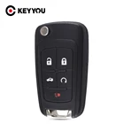Запасной ключ для автомобиля KEYYOU, складной пульт дистанционного управления для Chevrolet Cruze, Epica, Lova, Camaro, Impala 2, 3, 4, 5 Button HU100