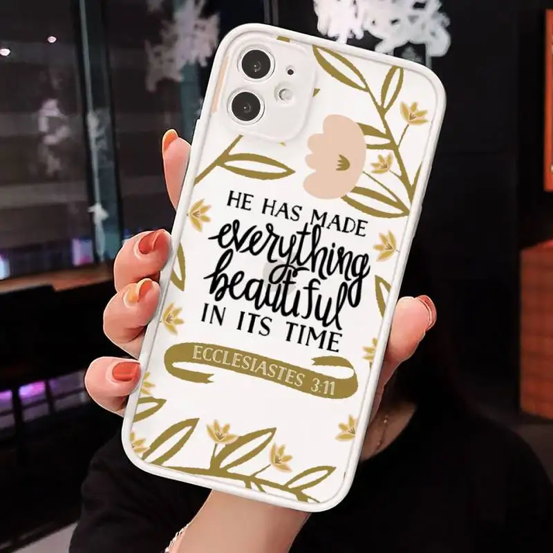 

Jesus Bible Quotes Phone Cases Matte For iPhone 12 Mini 11 Pro XR XS Max 7 8 Plus X Hard PC Back Cover