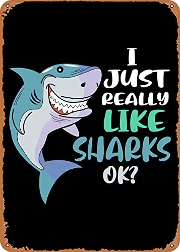 

Акула гостиная винтажный вид металлический знак патент художественные принты Ретро подарок 8x12 дюймов