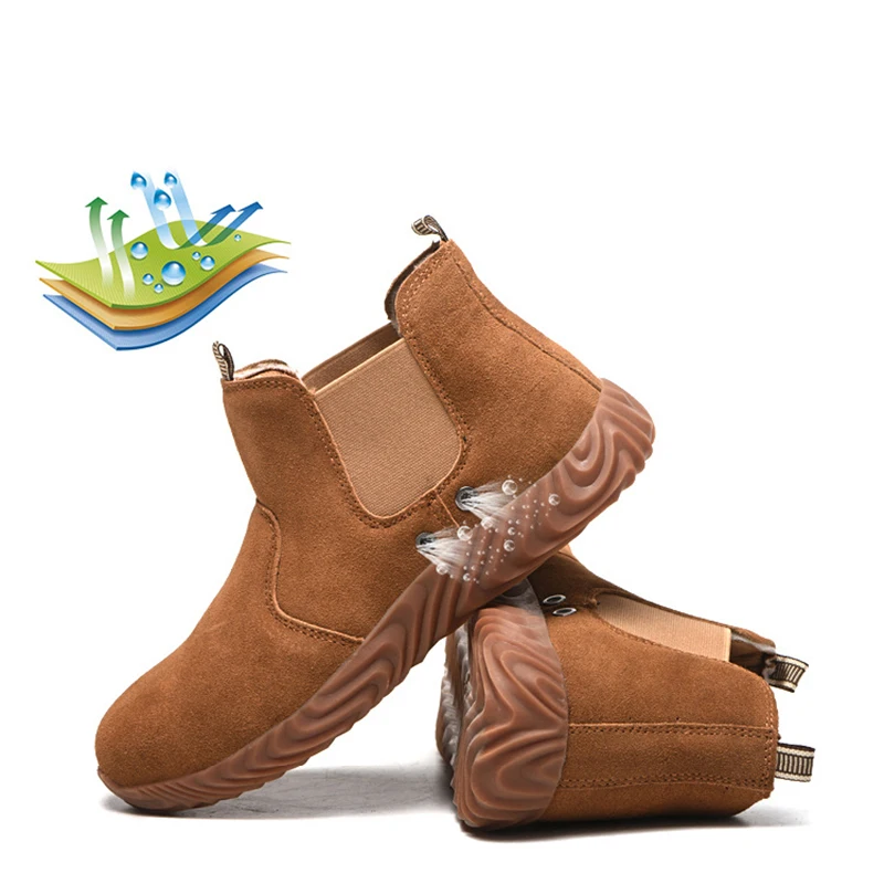 

Men's Boots Steel Toe Work Shoes Indestructible Work Safety Shoess Soft Breathable Protective Construction Anti-slip Anti-smash