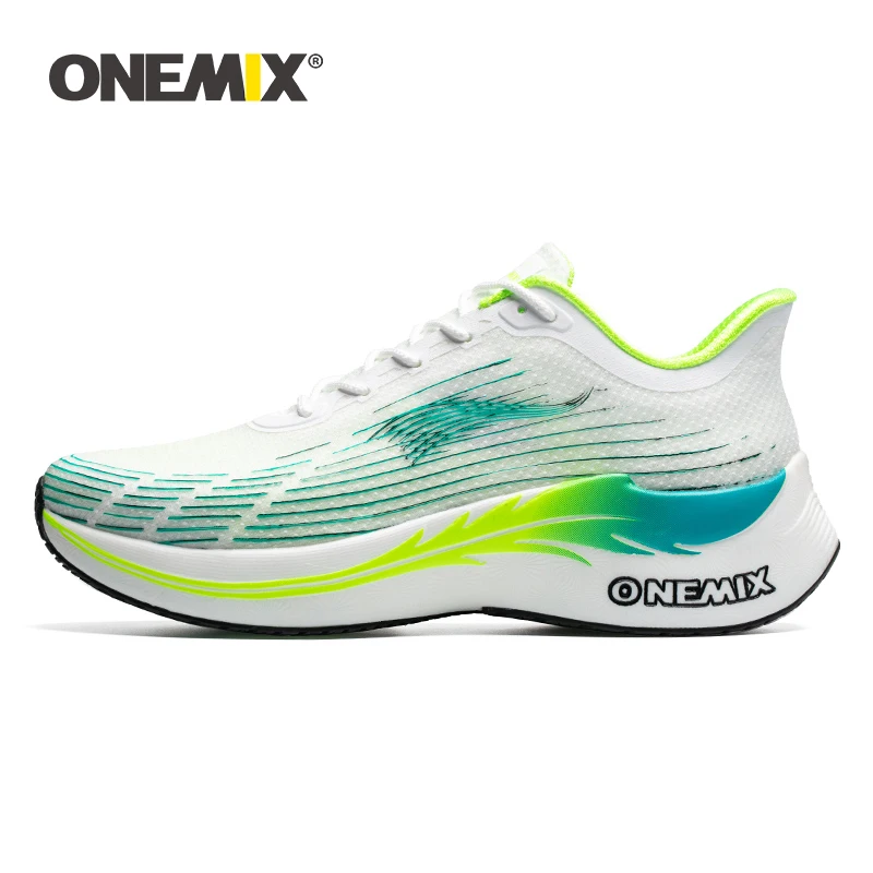 ONEMIX 2022 Sport Sneaker Men Breathable Carbon Running Shoes Wild Casual Soft New Trend Walking Outdoor Male plate Sneakers