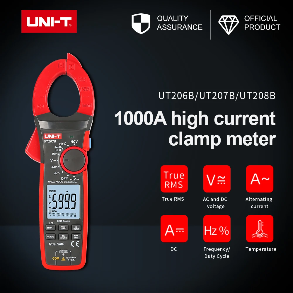 Цифровой мультиметр-зажим UT206B UT207B UT208B портативный автоматический измеритель