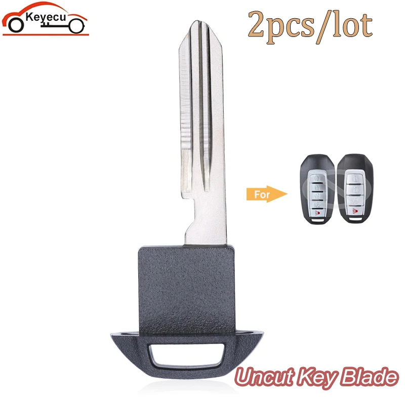 

KEYECU 2x Emergency Insert Key Blade Prox Keyless Uncut Key for Nissan Infiniti QX60 Murano Pathfinder 2019 FCC: KR5TXN7