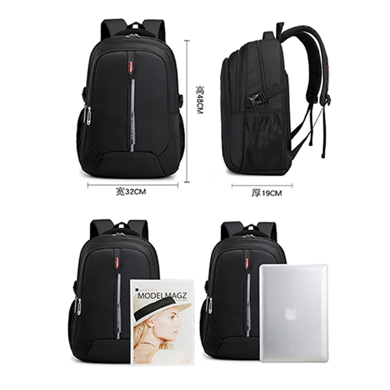 

Large Capacity Men Backpack Nylon Black Male Backpacks School Bag for Boys Teen