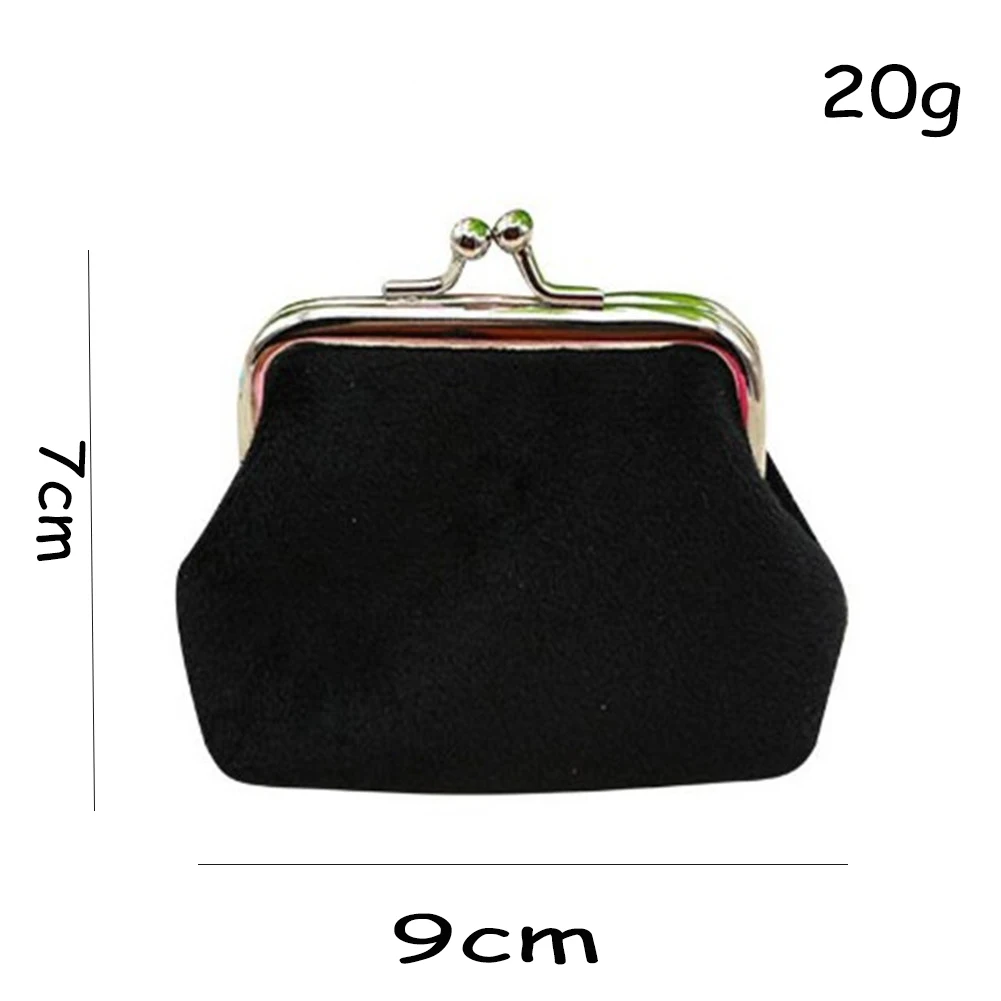 

Vintage Coin Purse Women Girl Corduroy Key Case Soft Solid Color Wallet Metal Frame Coin Bag Headset Storage Bag Card Organizer