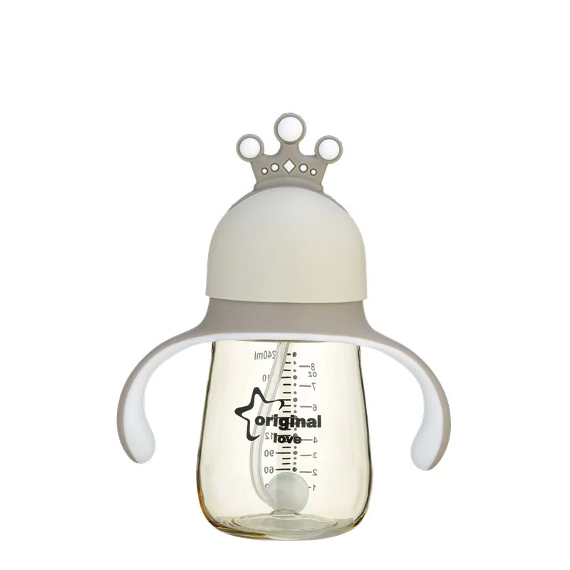 

180ML/240ML Multifunctional Baby Feeding Bottle Wide-Caliber Newborn Infant Bottle for Water Silicone Straw Nipples 0-36 Months