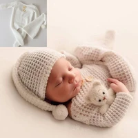 newborn photography props baby rompers boy hat photo studio accessories shoot footed sleeper pants christmas outfit photo set