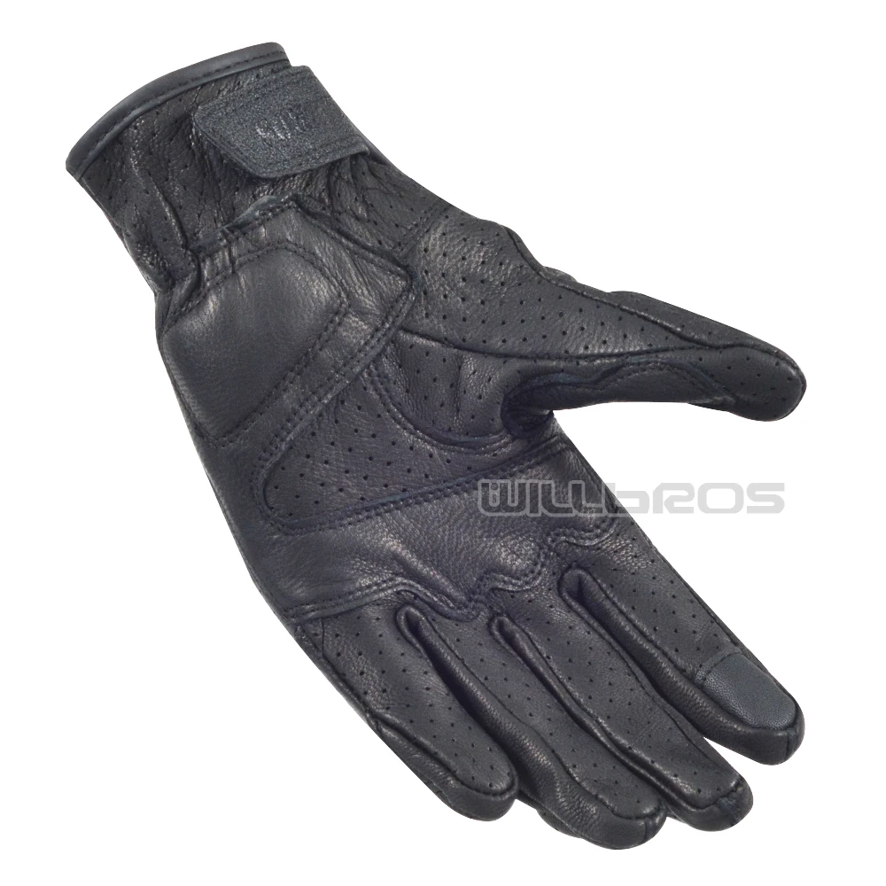 Перчатки Willbros из натуральной кожи перфорированные летние Мотоциклетные