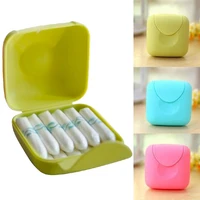tampon storage box plastic portable travel container cotton pad bags with cover random color napkin accessories organizer tools