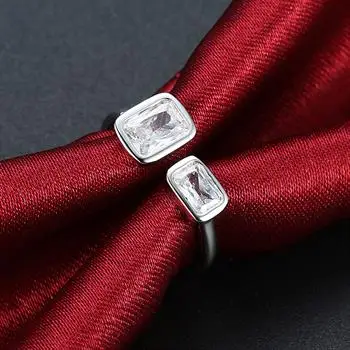 

Wedding Ring Series Square Diamond Open Ring Jewelry PR941-C LKN18KRGPR941