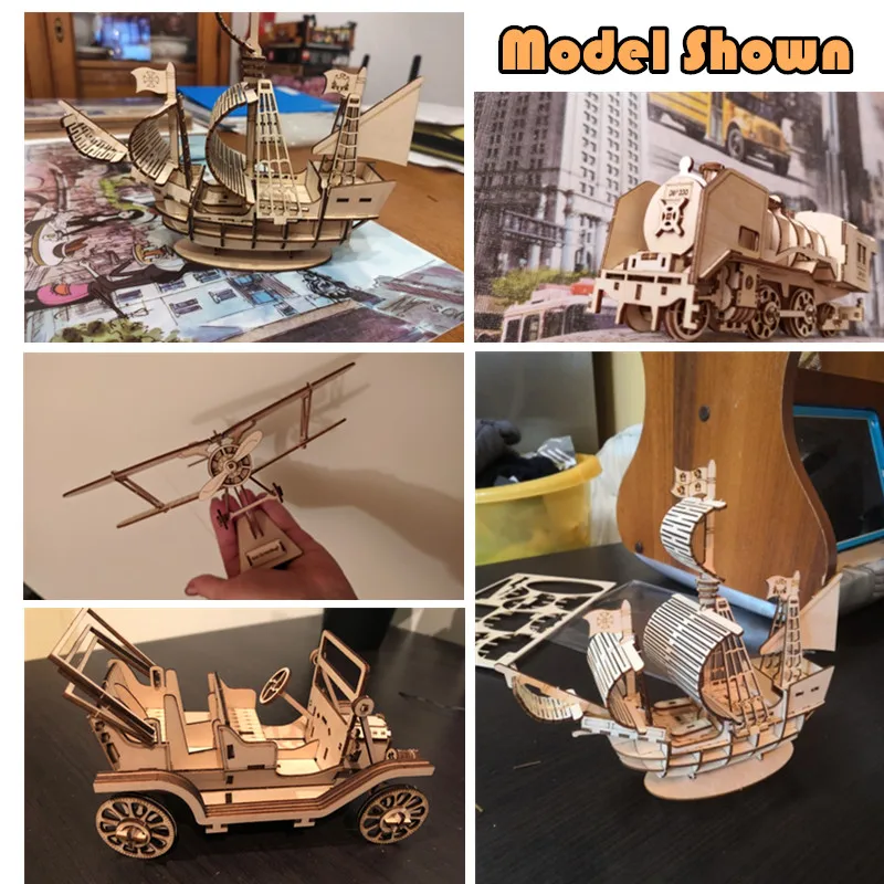 Деревянный пазл 3D модели строительные наборы механические игрушки ручной работы