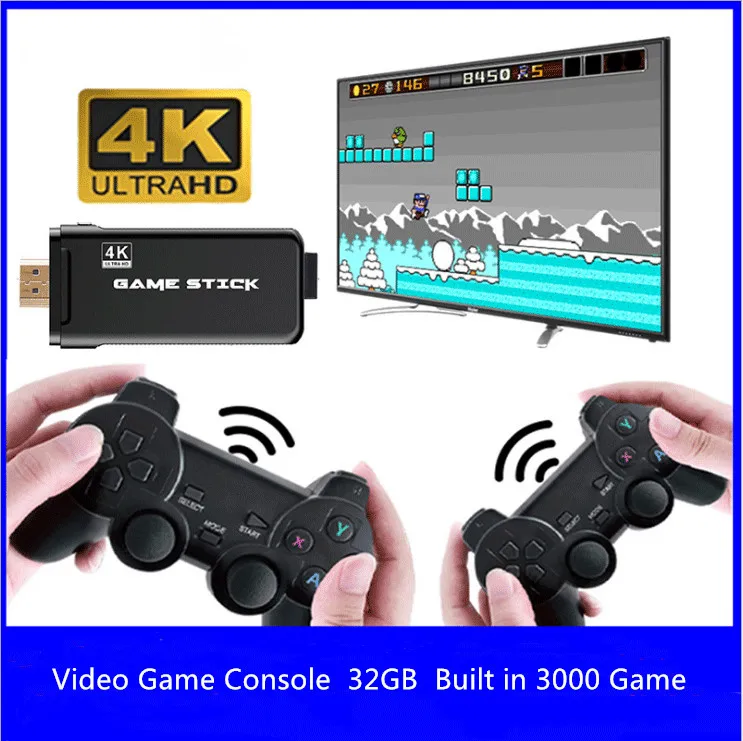 

New 4K Video Game Console with Double Gamepad Built in 3000 game Portable Home Game Console For PS1 GBA FC Arcade Kid's Gift