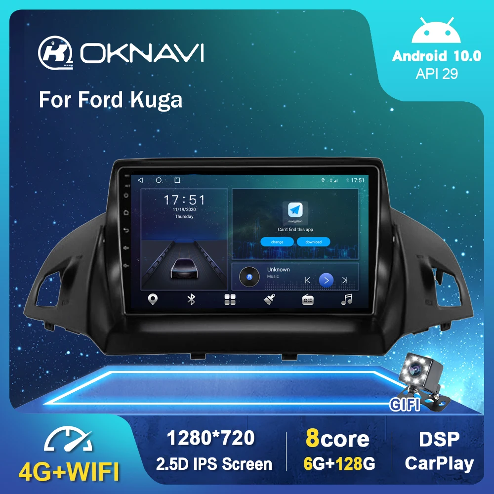 Автомобильный мультимедийный плеер 6 ГБ + 128 Гб BT Android 10 0 DSP 9 дюймов радио GPS