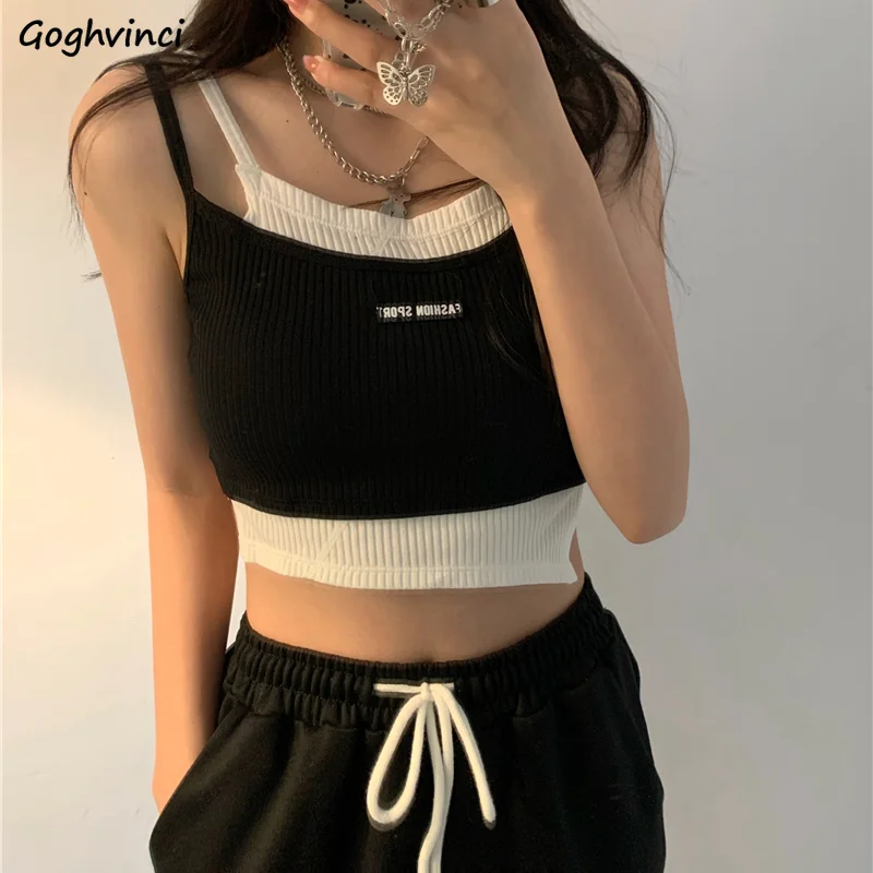 

Дизайнерская майка, женская Трикотажная майка из двух частей, без рукавов, на бретелях, для бега, тренажерного зала, женский короткий топ, ле...