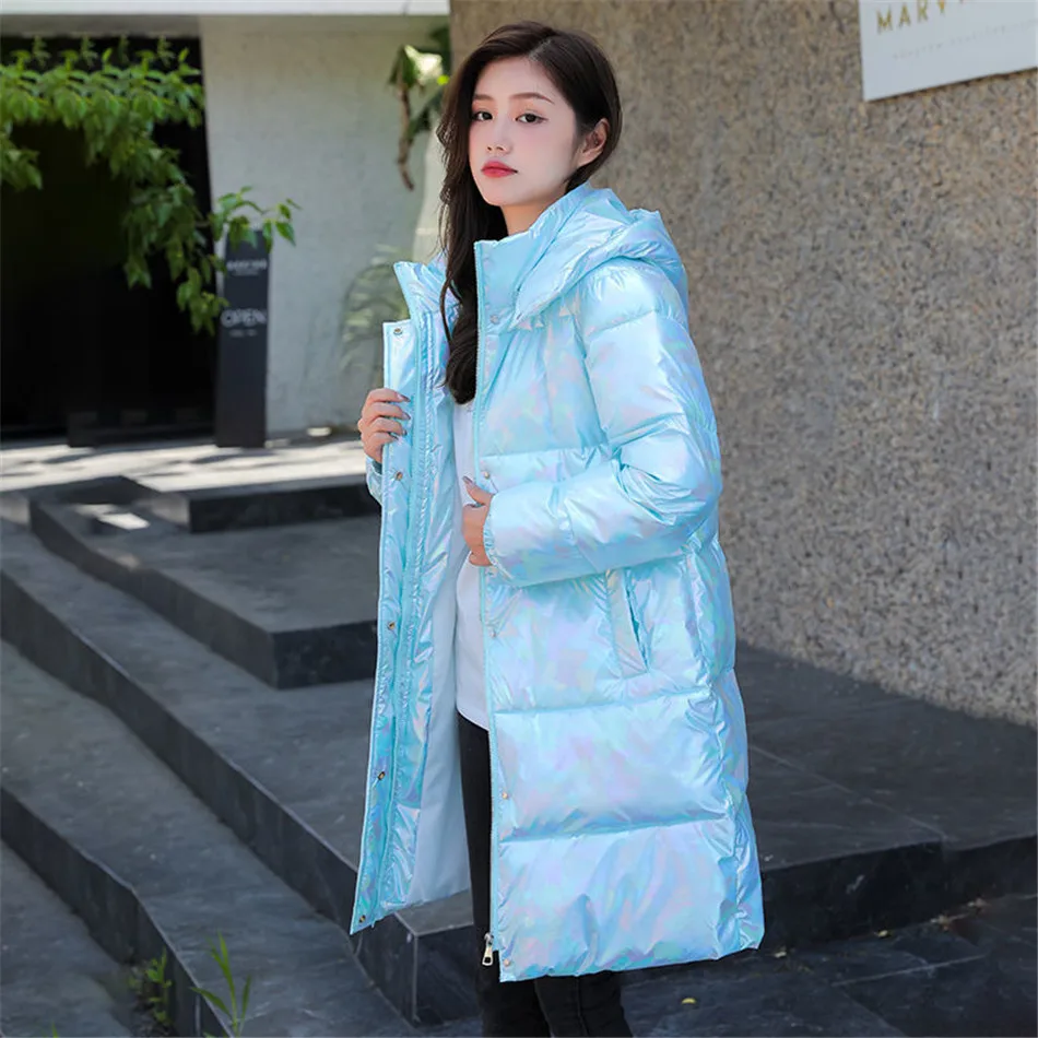 

Winter Jacket Loose Cotton-padded Jacket Women's Mid-Length Thickened Down Padded Jacket Korean Padded Glossy Jacket CT0167